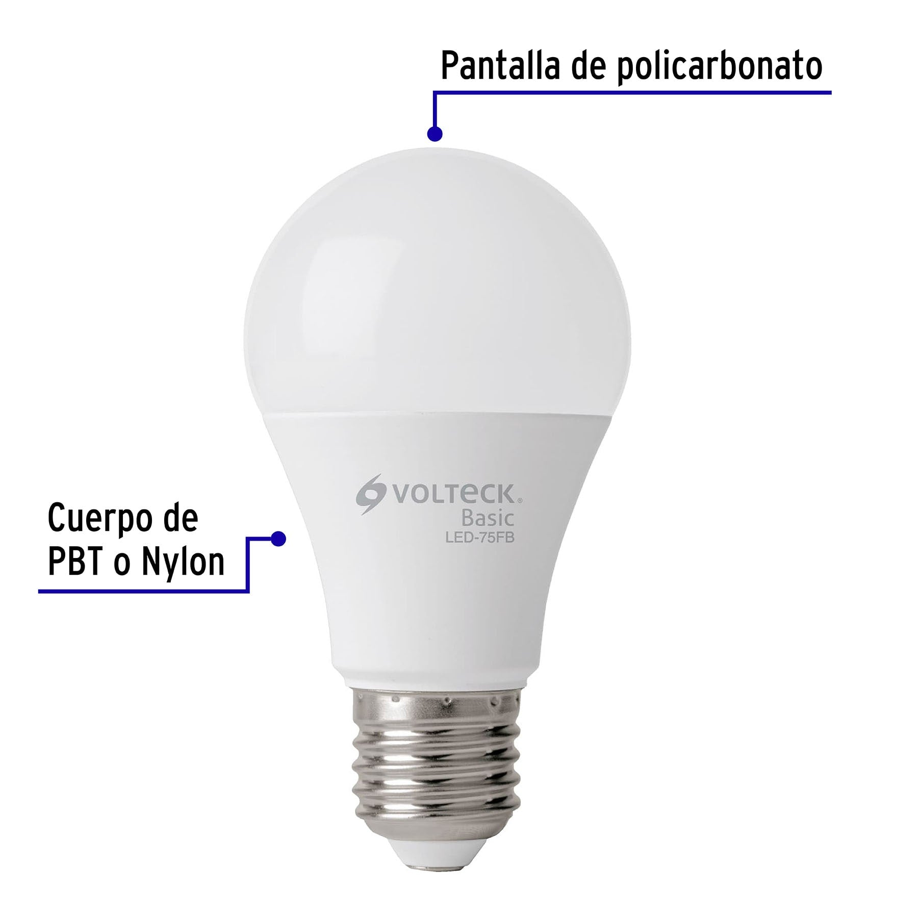 Pack de 4 lámparas LED A19 10 W (equiv. 75 W), luz de día, 28006