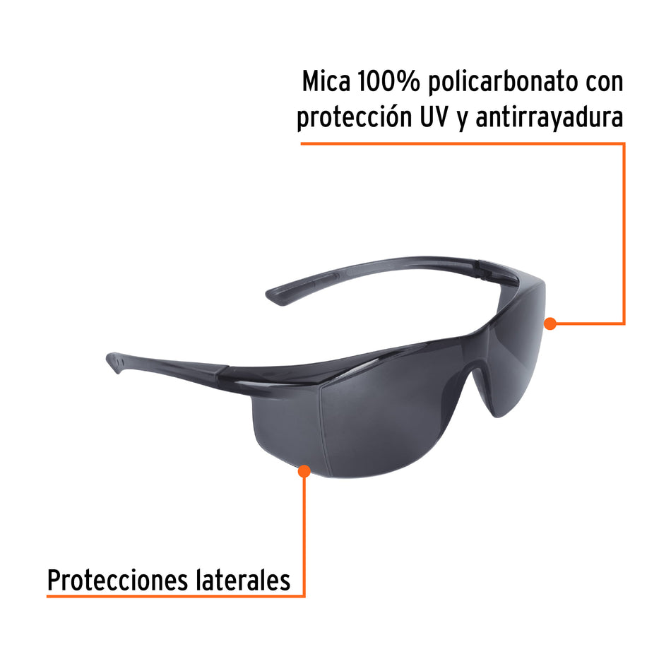 Lentes de seguridad grises, Truper Ultralite Caja con 6, 15290