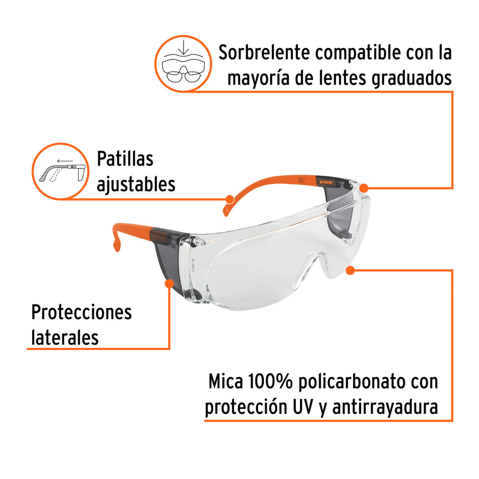 Sobrelente de seguridad claros con antiempaño, Truper Expert Caja con 6, 101954