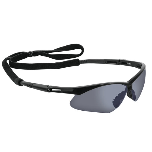 Lentes seguridad espejo plata c/cordón ajustable, Sport Caja con 6, 15182