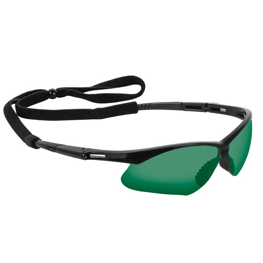 Lentes seguridad verde antiempaño c/cordón ajustable, Sport Caja con 6, 15178