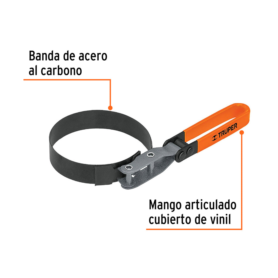 Llave de banda metálica 3-1/4'-3-3/4' para filtro de aceite Caja con 6, 14518