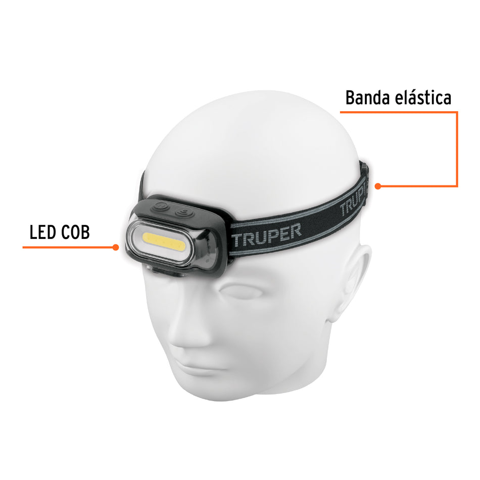 Linterna de minero LED 460 lm con sensor, recargable, TRUPER Caja con 4, 103086