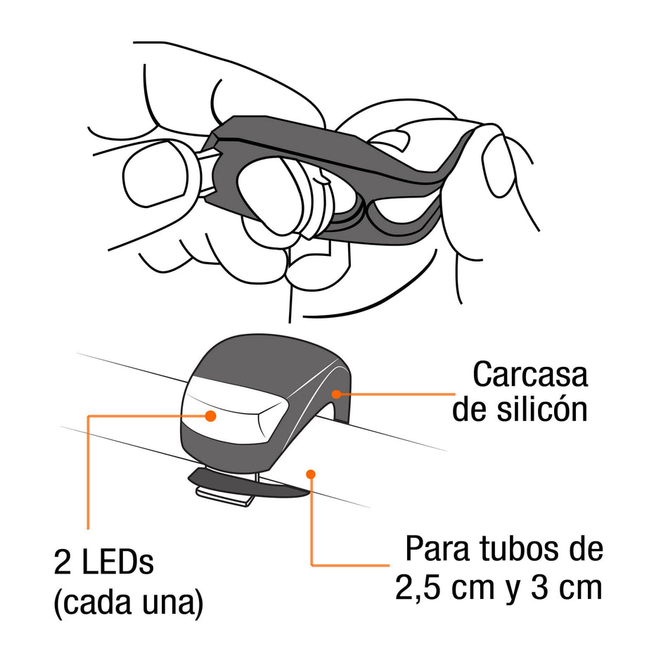 Juego de linterna trasera y delantera para bicicleta, PRETUL Caja con 6, 27050