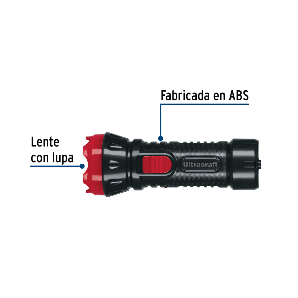 Linterna plástica de LED, 40 lm, recargable, ULTRACRAFT Caja con 6, 41010