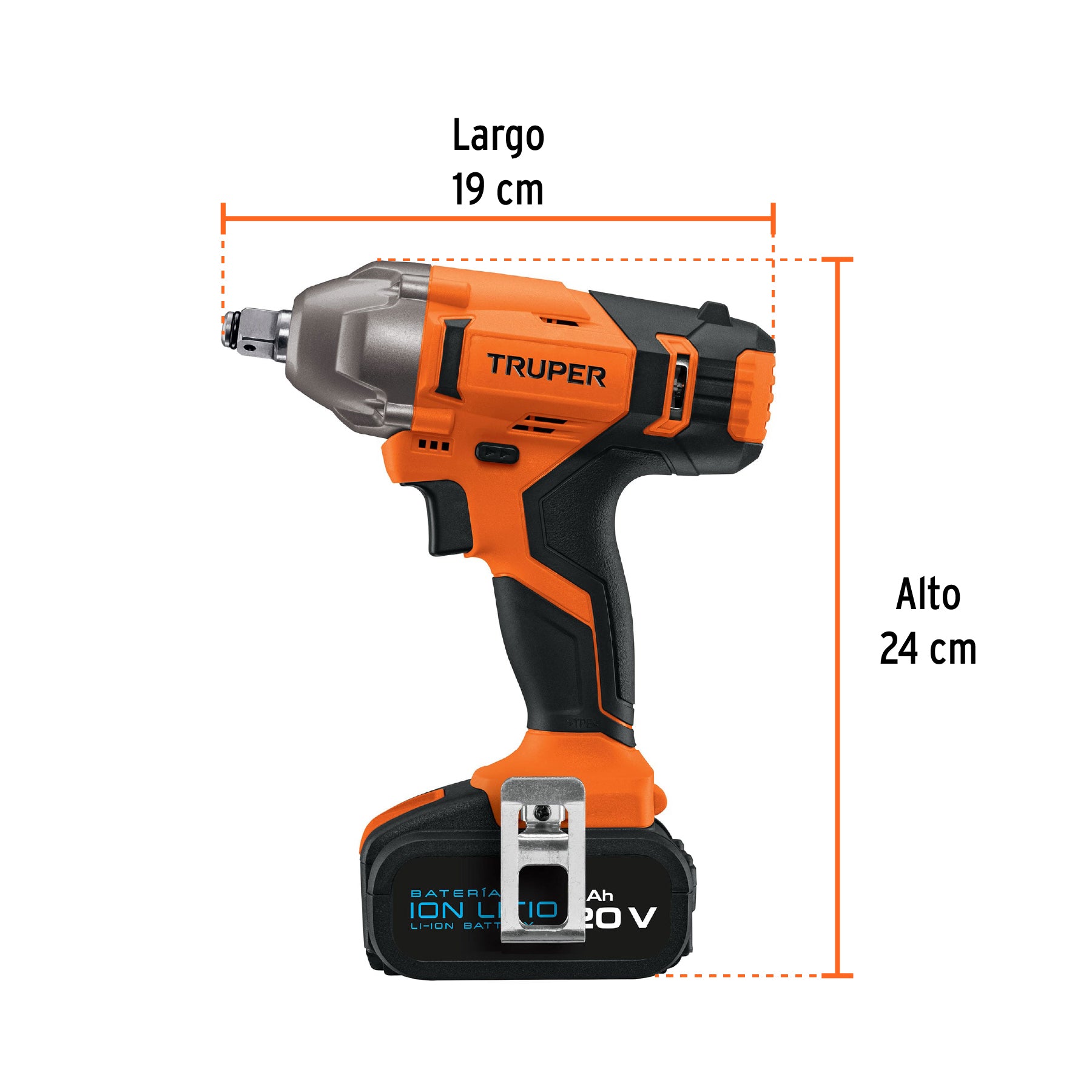 Llave impacto inal. 1/2', 20V, 1 bat. 4Ah, 1 carg. PRO, 101607