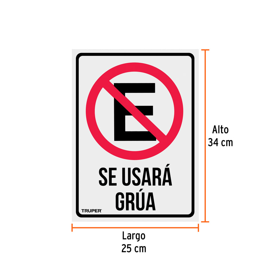 Letrero de señalización 'NO ESTACIONARSE', 25 x 34 cm Caja con 5, 18347