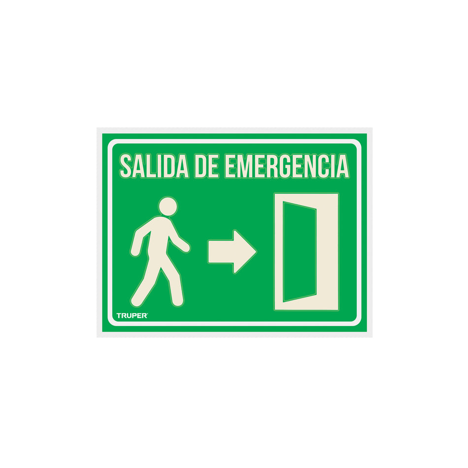 Letrero de señalización 'SALIDA DE EMERGENCIA', 21 x 28 cm Caja con 5, 18348