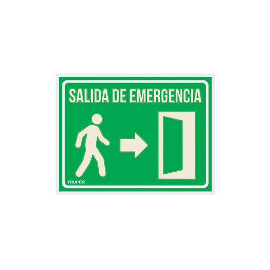 Letrero de señalización 'SALIDA DE EMERGENCIA', 21 x 28 cm Caja con 5, 18348
