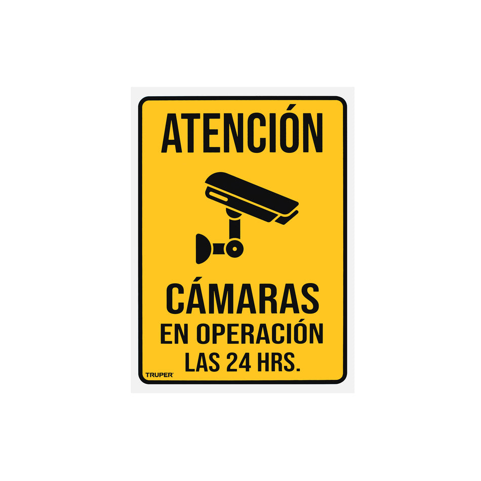 Letrero de señalización 'CÁMARAS EN OPERACIÓN', 25 x 34 cm Caja con 5, 103092