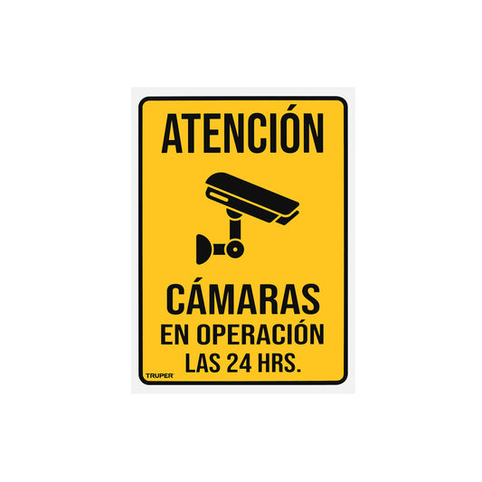 Letrero de señalización 'CÁMARAS EN OPERACIÓN', 25 x 34 cm Caja con 5, 103092