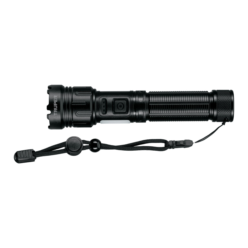 Linterna LED recargable c/luz de emergencia, 410 lm, Truper Caja con 4, 103088