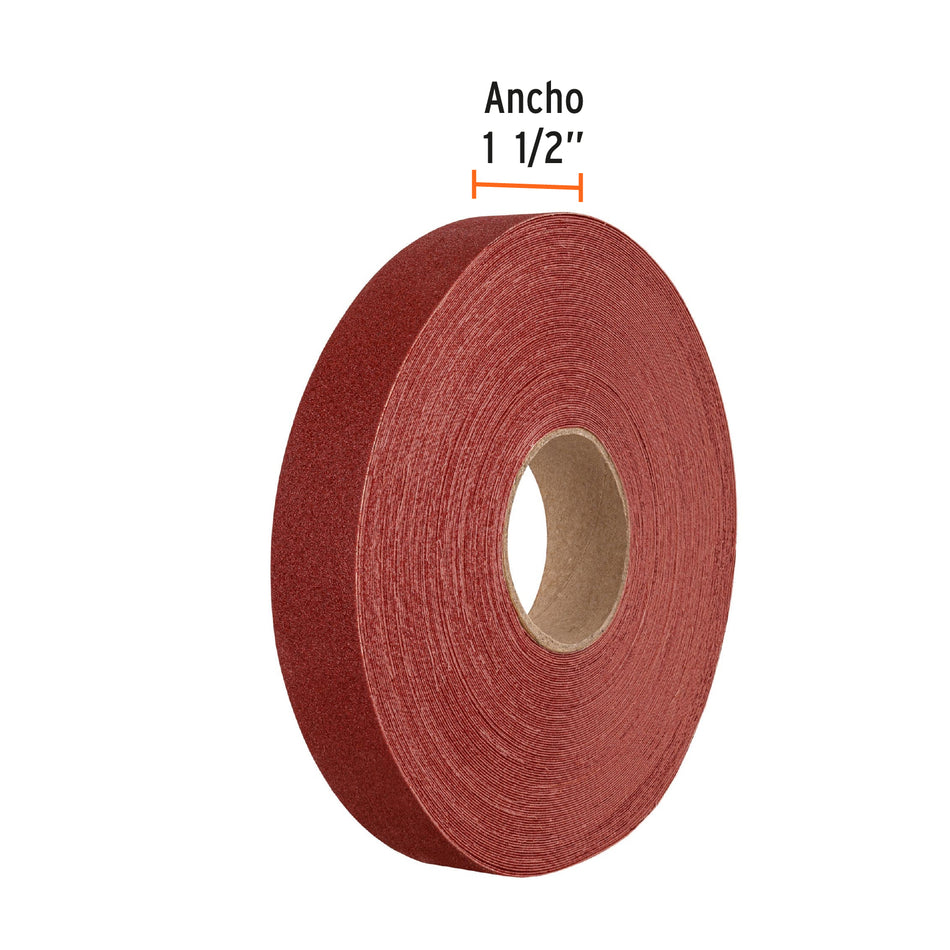 Rollo de 45 m de lija para plomero grano 100 ancho 1-1/2', 11661