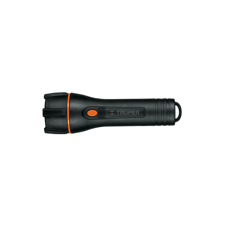 Linterna plástica 1 LED 180 lm con 2 pilas D, Truper Caja con 2, 13019