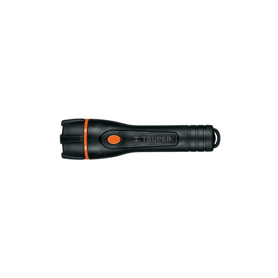 Linterna plástica 1 LED 80 lm con 2 pilas AA, Truper Caja con 4, 13018