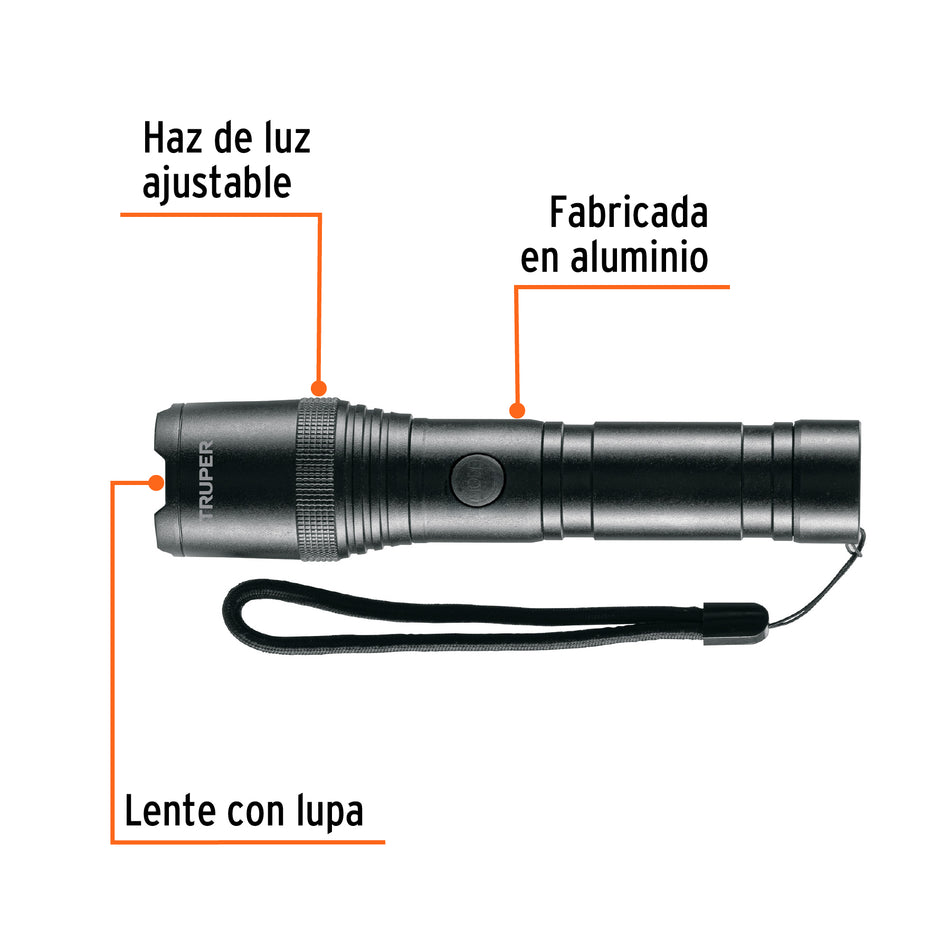 Linterna LED recargable, de aluminio, 420 lm, TRUPER Caja con 2, 101330