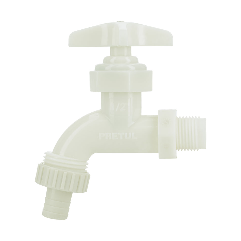 Llave p/manguera, de plástico 65g,1/2', granel, PRETUL Caja con 20, 29030
