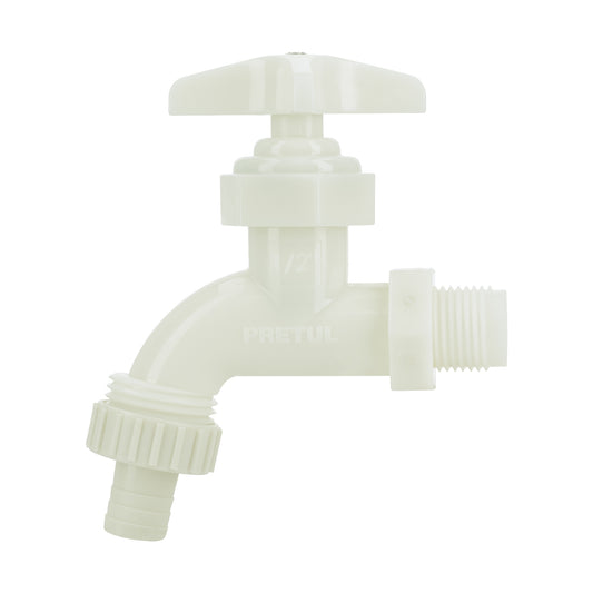 Llave p/manguera, de plástico 65g,1/2', granel, PRETUL Caja con 20, 29030