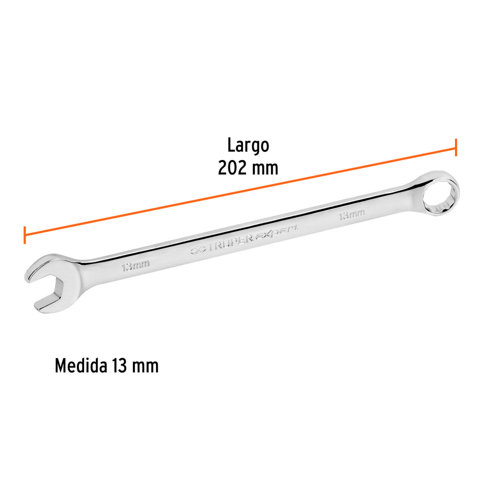 Llave combinada extralarga 13 mm x 202 mm de largo, Expert Caja con 6, 15617