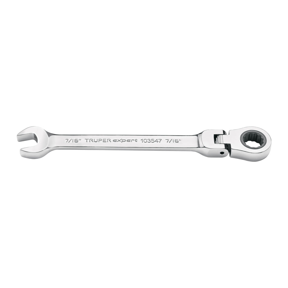 Llave combinada con matraca 7/16' flexible, Expert Caja con 3, 103547