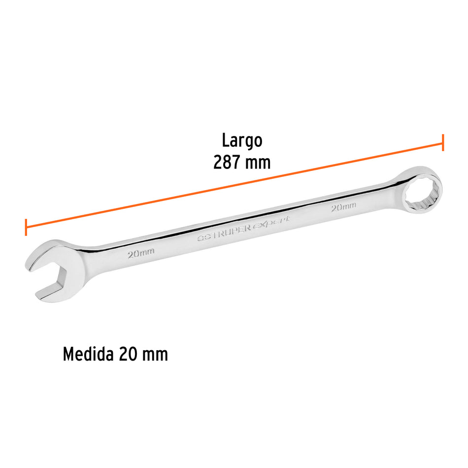 Llave combinada extralarga 20 mm x 287 mm de largo, Expert Caja con 6, 15624