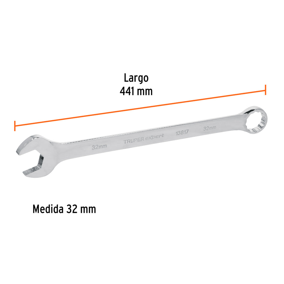 Llave combinada extralarga 32 mm x 441 mm de largo, Expert, 13817