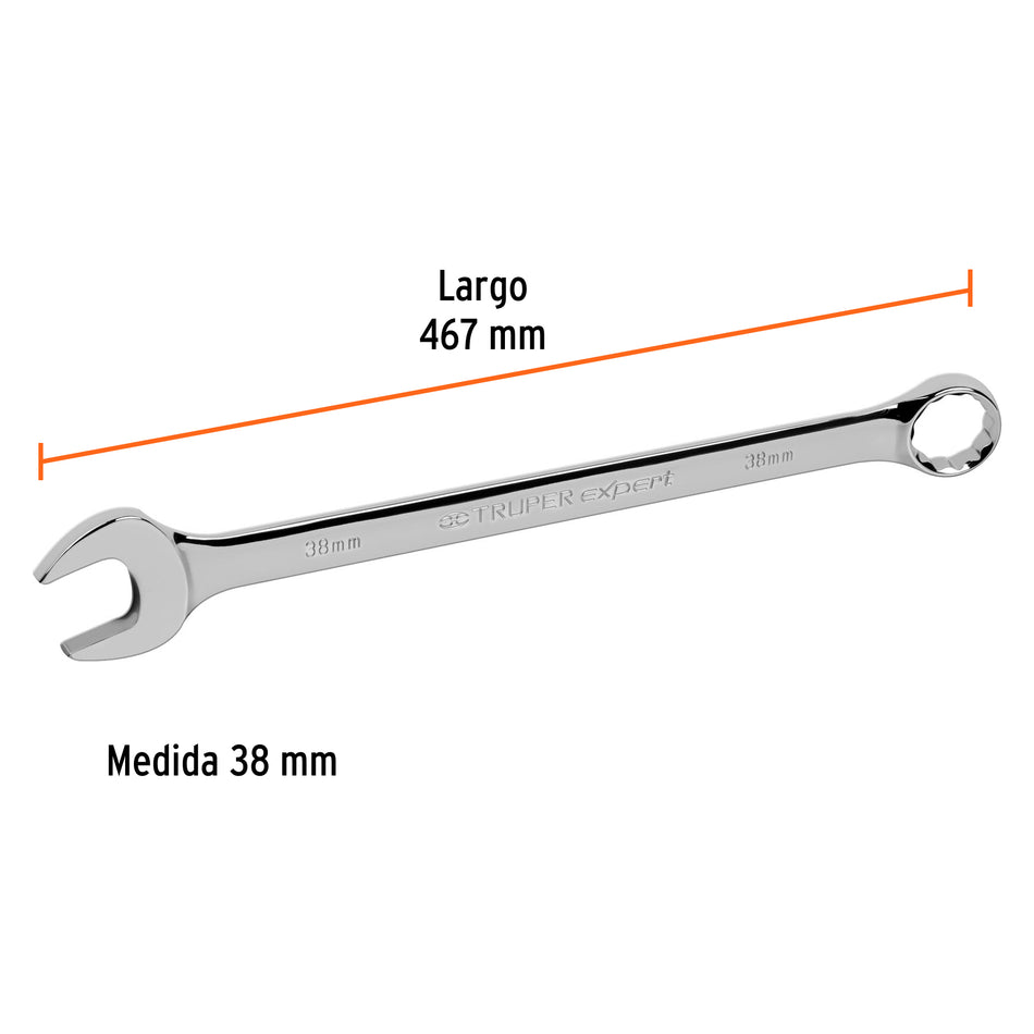Llave combinada extralarga 38 mm x 467 mm de largo, Expert, 13821