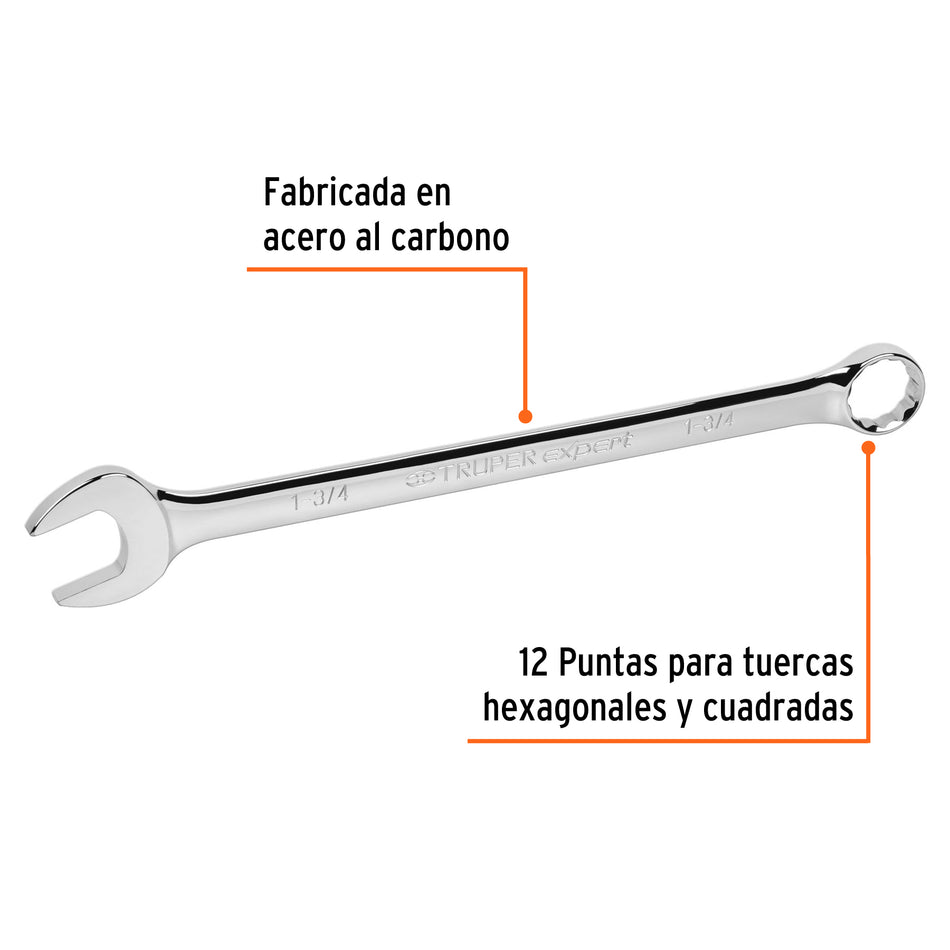Llave combinada extralarga 1-3/4' x 496 mm de largo, Expert, 15633