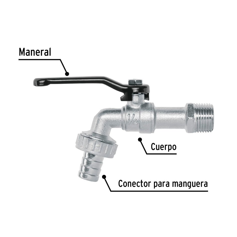 Llave de esfera, 1/2' de zinc, Pretul Caja con 12, 23146
