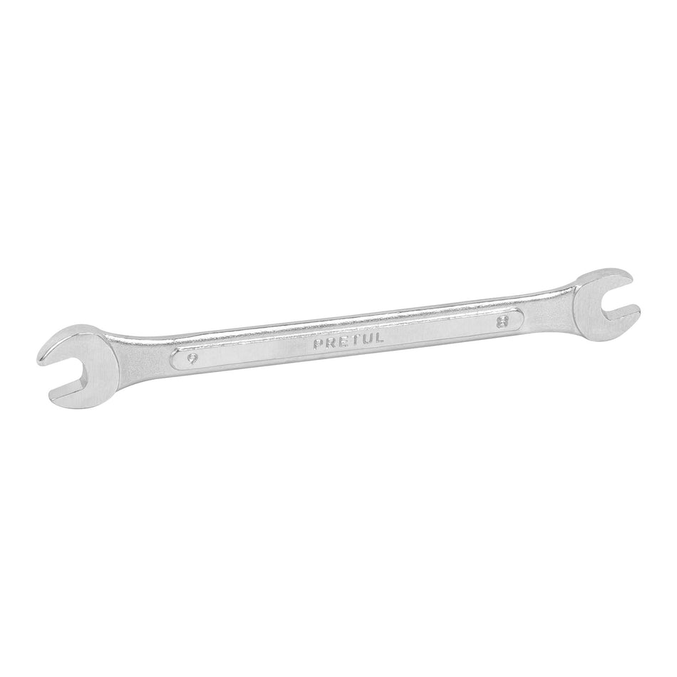 Llave española 8 x 9 mm x 140 mm de largo, PRETUL Caja con 12, 21971