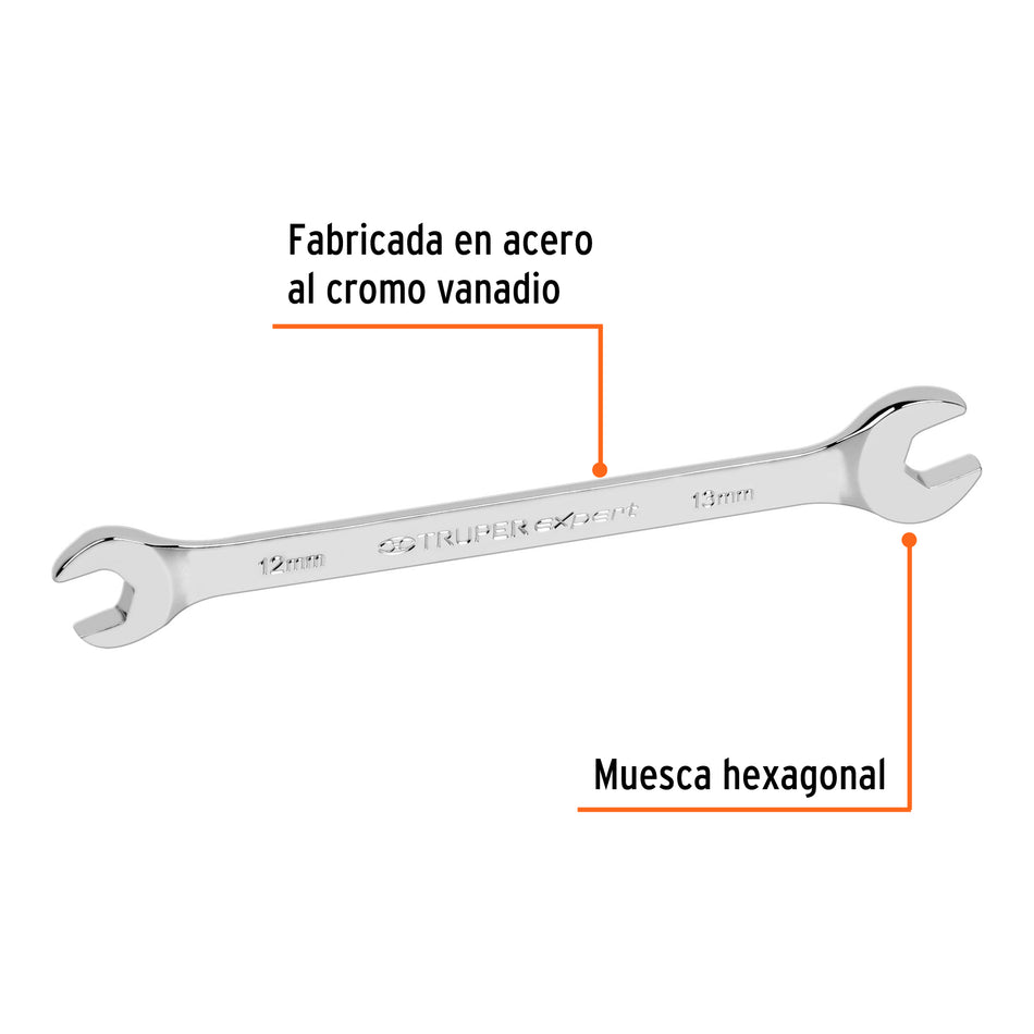 Llave española 12 x 13 x 181 mm de largo, Truper Expert Caja con 6, 15710