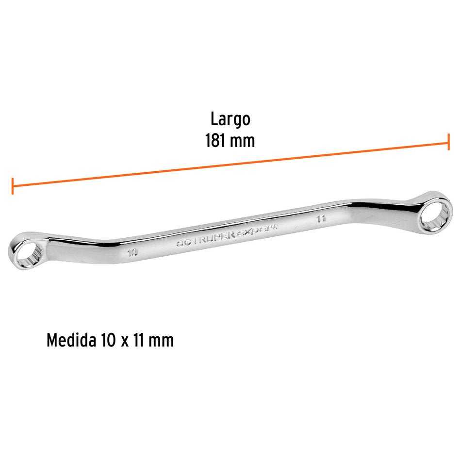 Llave de estrías 10 x 11 x 181 mm largo, Truper Expert Caja con 6, 15761