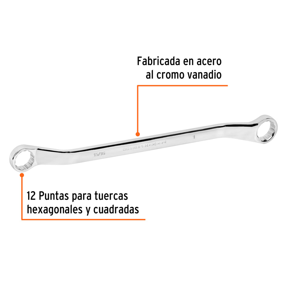 Llave de estrías 15/16 x 1' x 361 mm largo, Truper Expert Caja con 6, 15754