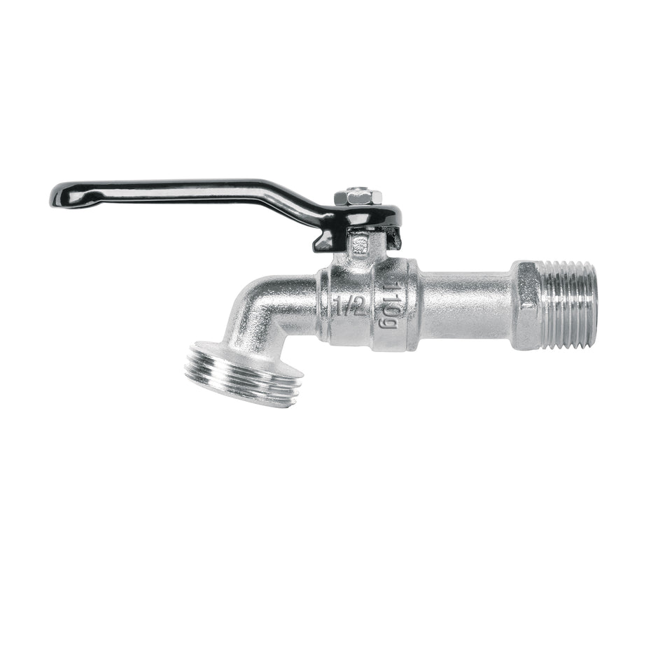 Llave de esfera de zinc 1/2', 110 g, s/adaptador, Basic Caja con 12, 48243