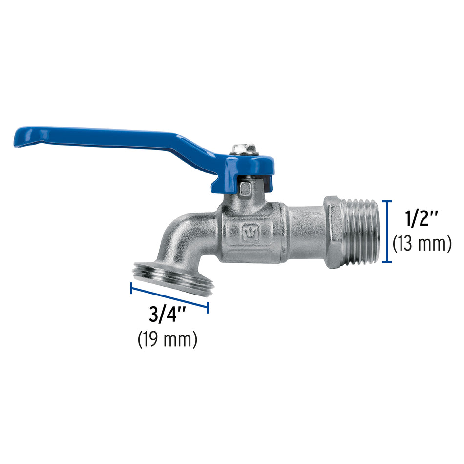 Llave de esfera de latón 1/2', 115 g, s/adaptador, Foset Caja con 6, 45968