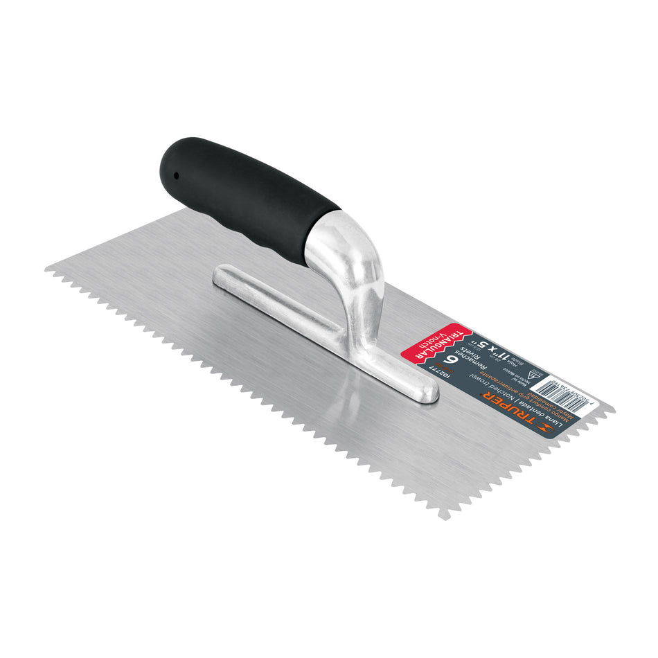 Llana 11' dentado triangular, 6 remaches, mgo comfort grip Caja con 6, 102777
