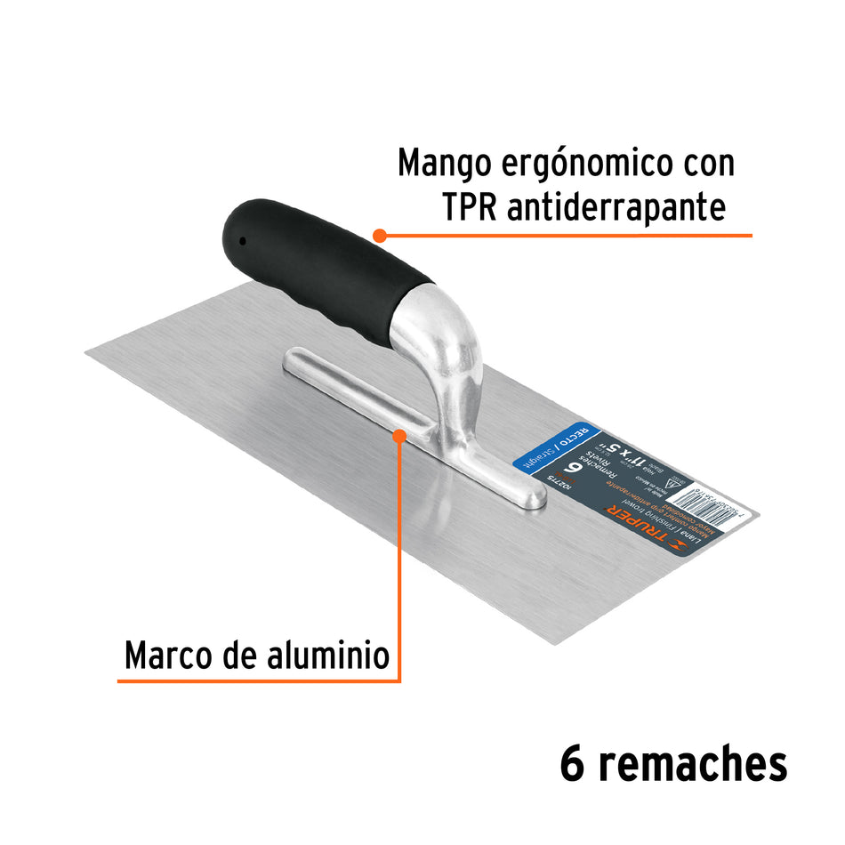 Llana 11' canto recto, 6 remaches, mgo comfort grip, Truper Caja con 6, 102775