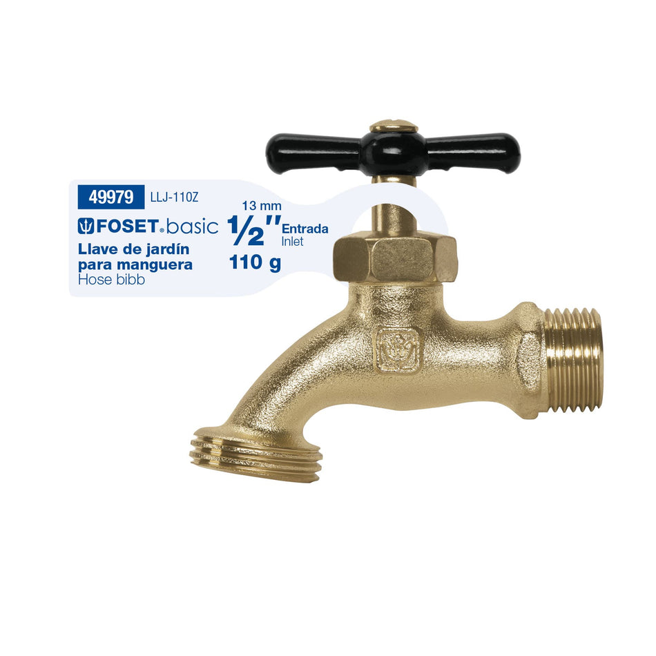 Llave p/manguera, de zamac, 110gr, 1/2', BASIC Caja con 12, 49979