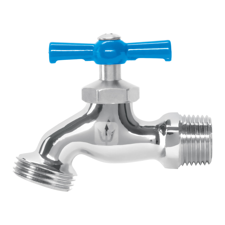 Llave p/manguera, de latón cromado, 130g, 1/2',granel, FOSET Caja con 6, 49084