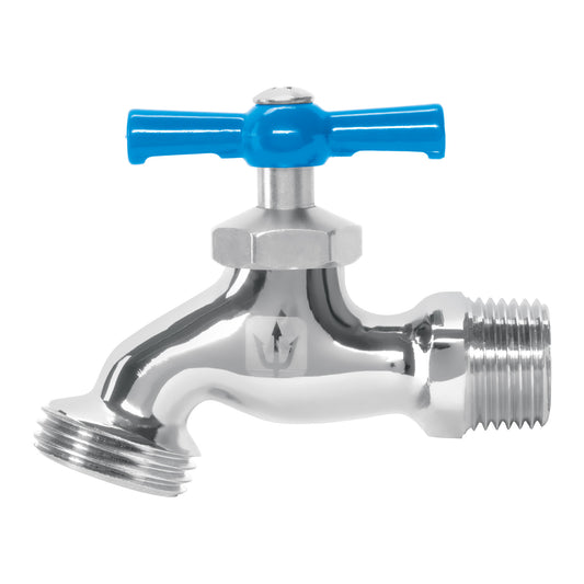 Llave p/manguera, de latón cromado, 130g, 1/2',granel, FOSET Caja con 6, 49084