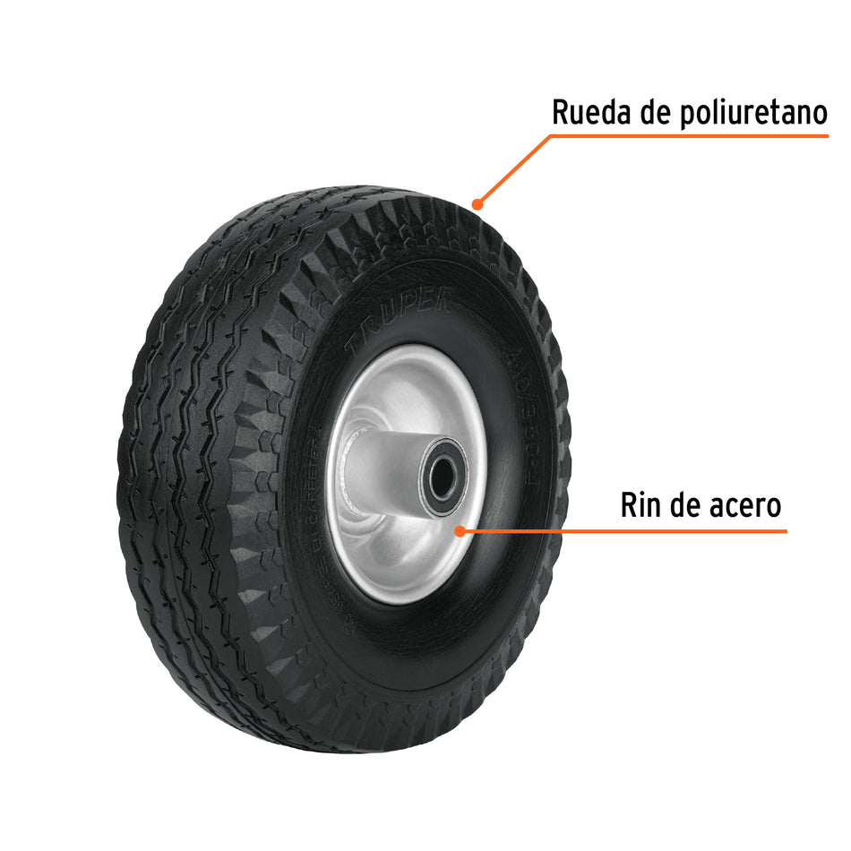 Rueda imponchable 10' para eje lateral, Truper Caja con 2, 45911