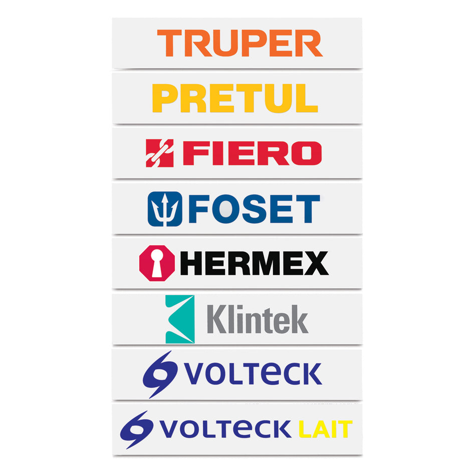 Logotipos de vinil autoadherible de 40 cm, Truper Caja con 10, 61051