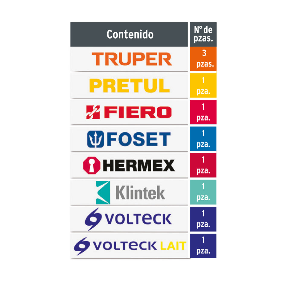 Logotipos de vinil autoadherible de 40 cm, Truper Caja con 10, 61051