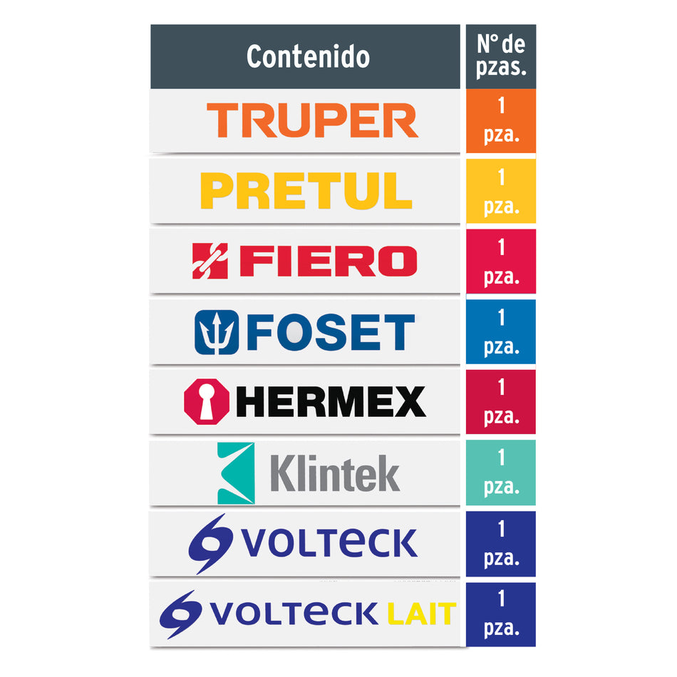Logotipos de vinil autoadherible de 60 cm, Truper Caja con 10, 61052