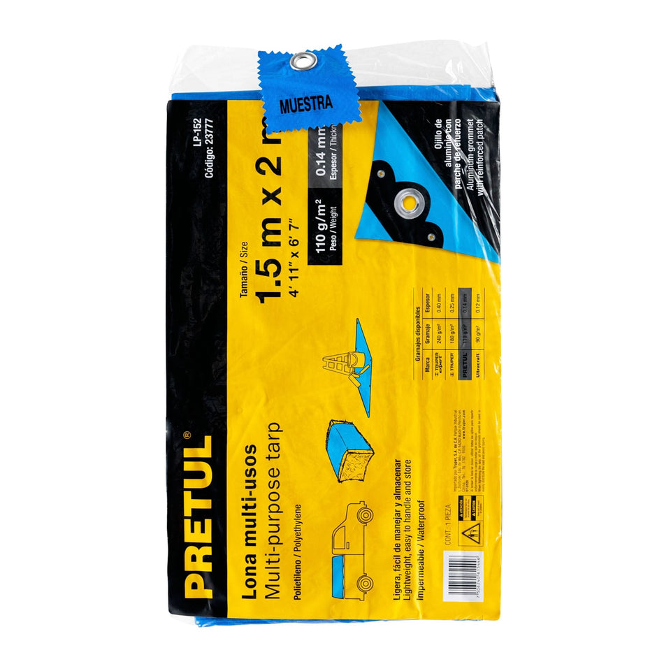 Lona 1.5 x 2 m, azul, Pretul Caja con 4, 23777