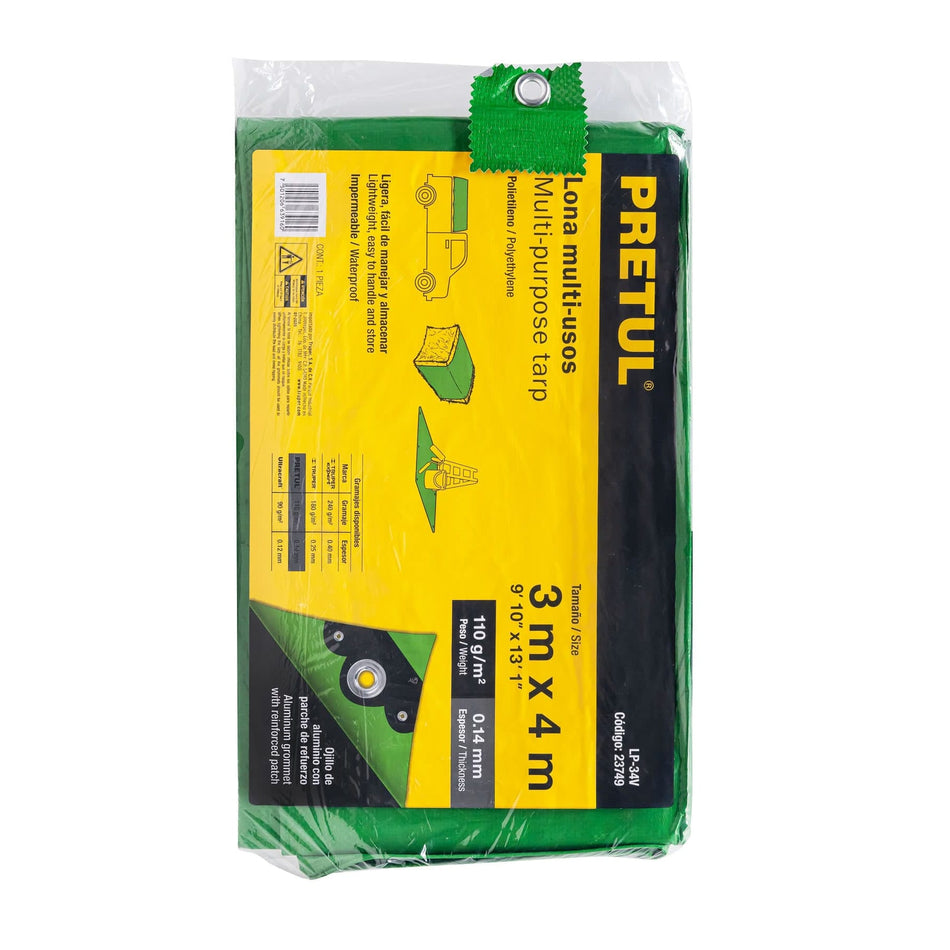 Lona 3 x 4 m, verde, Pretul Caja con 4, 23749