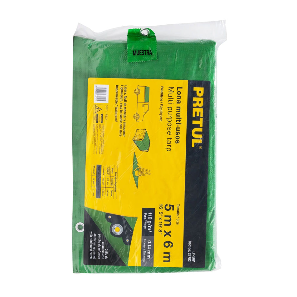 Lona 5 x 6 m, verde, Pretul Caja con 2, 23752