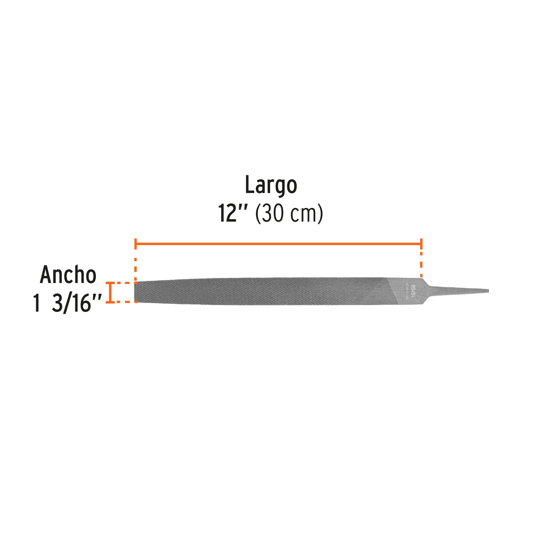 Lima plana muza 12', Truper Caja con 6, 15159