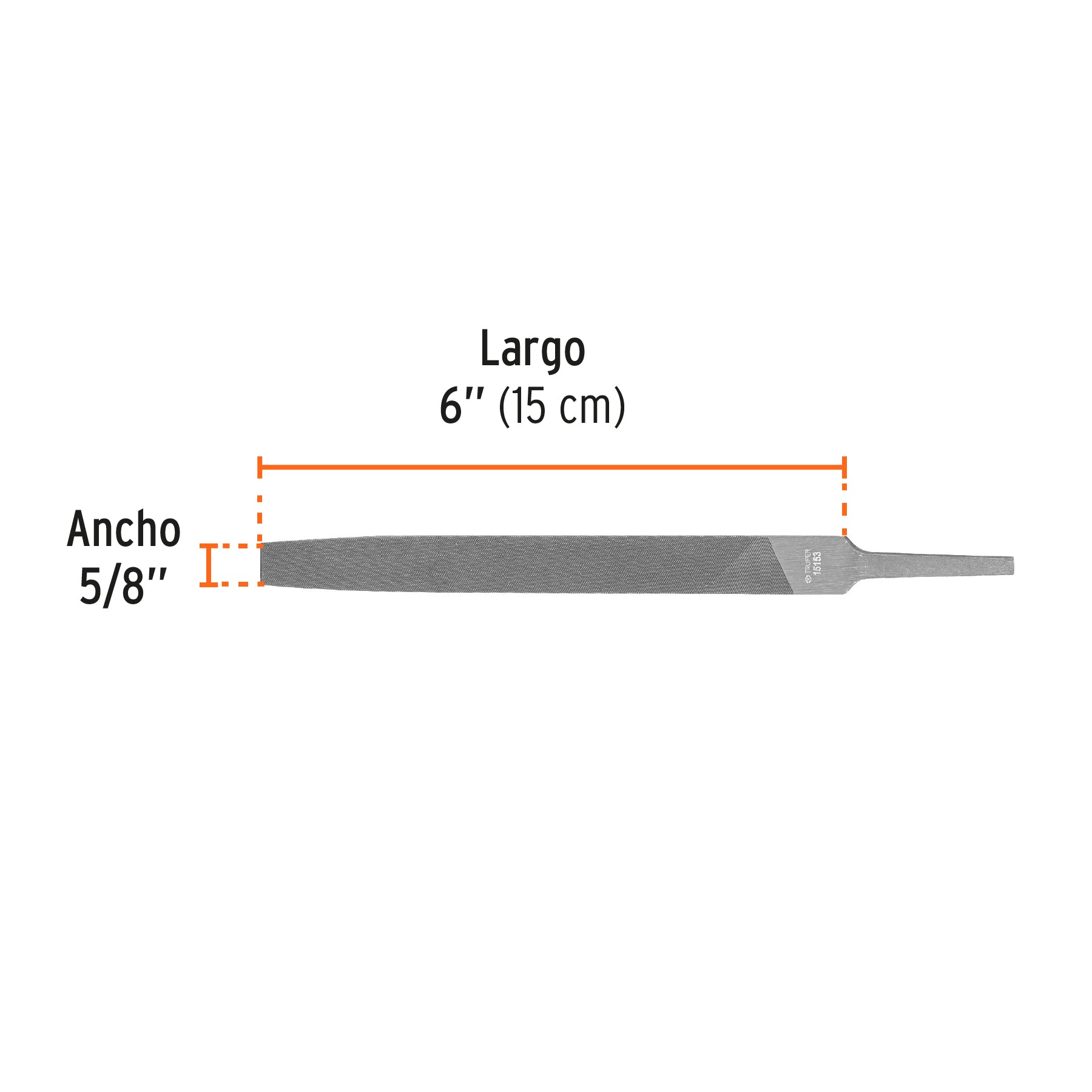 Lima plana muza 6', Truper Caja con 6, 15153
