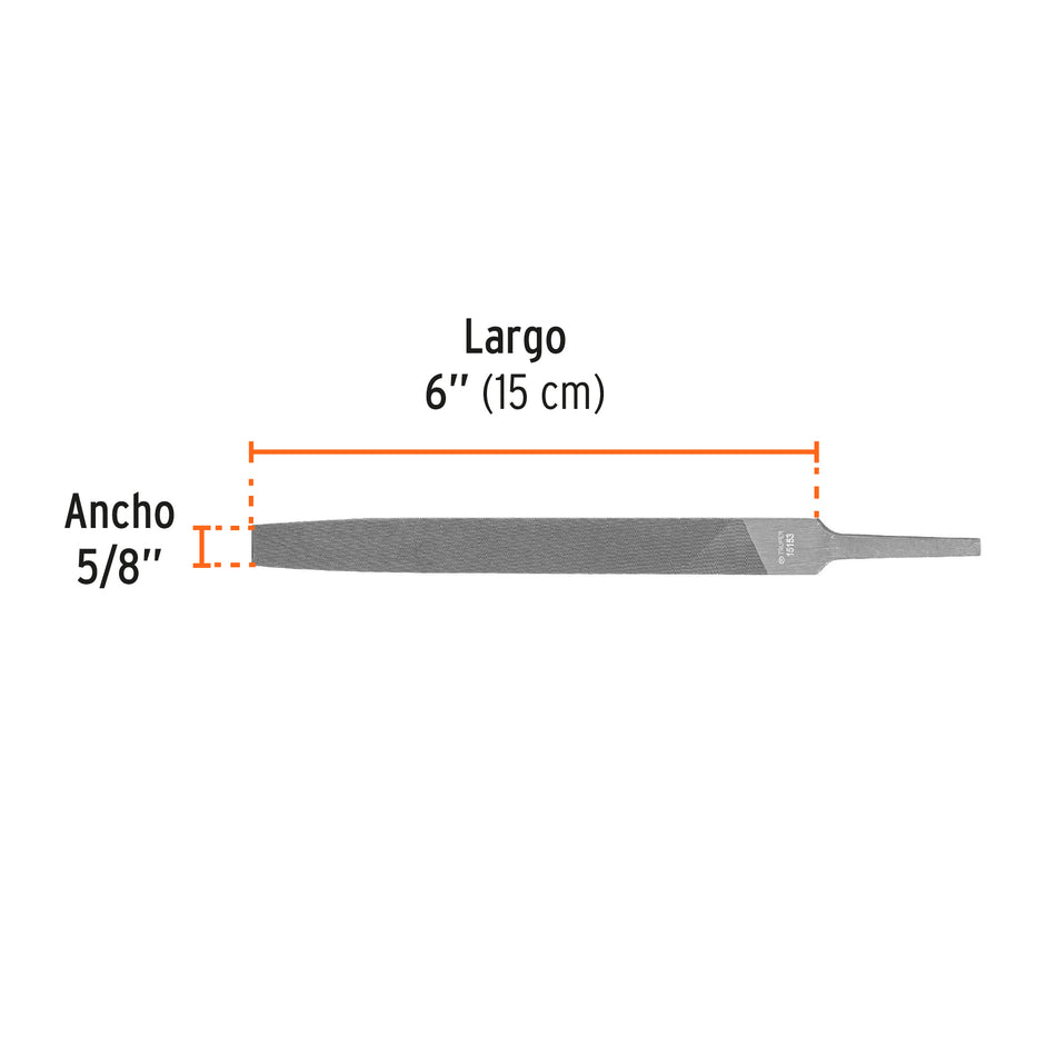 Lima plana muza 6', Truper Caja con 6, 15153